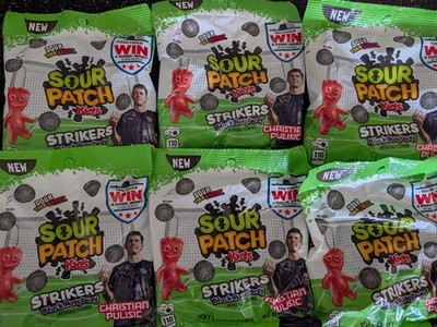 6x Sour Patch Kids Strikers Black Raspberry Chewy Candy Bulk Lot Sweet 3.17oz