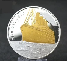 50PCS Coin Rms Collection PlatedClad Ship Travel Map 1912 The Voyage Titanic