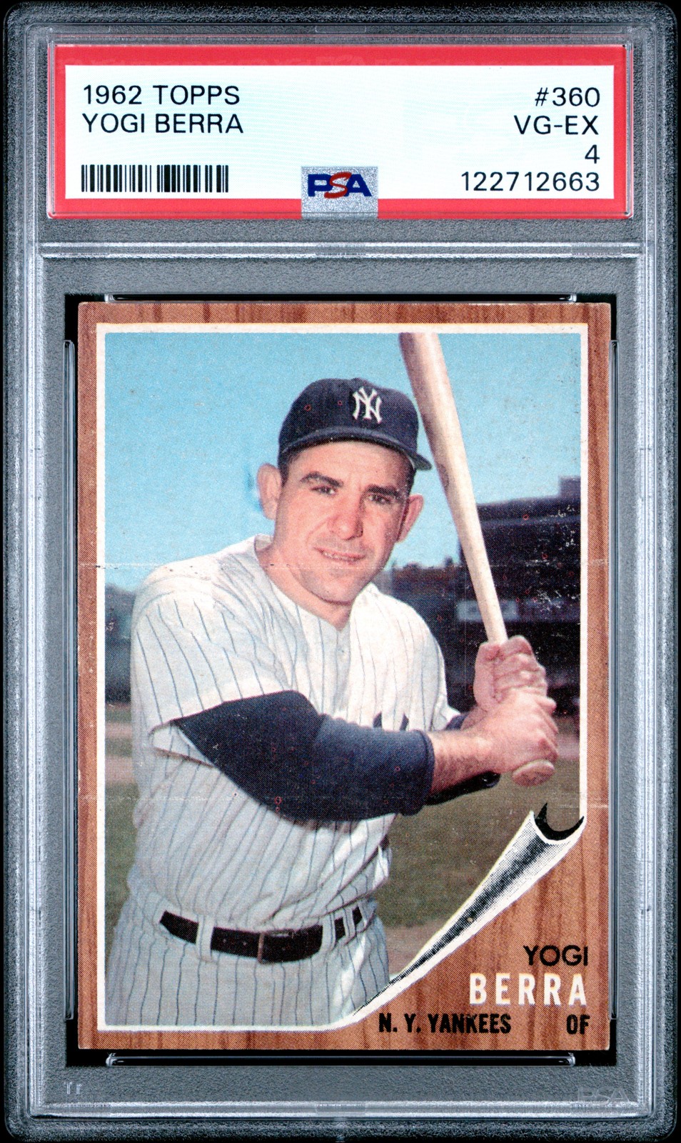 1962 TOPPS #360 YOGI BERRA PSA 4