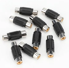 10Pack AV RCA Audio Video Female to Female Jack Coupler Adapter Connector