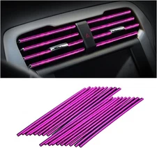20 Pieces Car Air Conditioner Decoration Strip for Vent Outlet, Ice Purple 