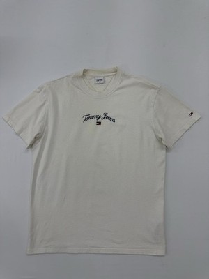Tommy Jeans Mens White Logo Crew Neck T-Shirt Size M Regular