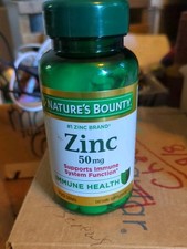 Nature's Bounty Zinc 50 mg 100 Tablet Support Immume System EXP 08/2026