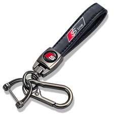 Genuine Leather Car Keychain With Audi S Line Key Ring Key Chain For Man And ...