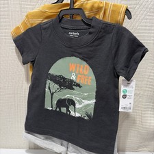 Child Of Mine Baby Boy 3 Piece Wild And Free Knit Short Outfit 18 M New