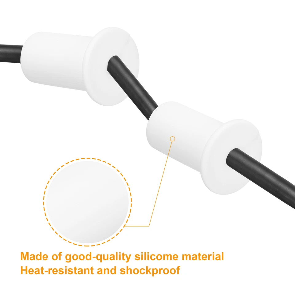2 Stück Wanddurchführungen für Kabel 1 Zoll Kabel mit 7,5mm Loch,Silikon weiß - Bild 4 von 4