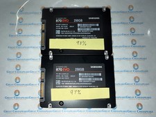 "AS IS" Lot of 2 Samsung MZ-77E250 250GB 2.5" Solid State Drive 98% 97% Health