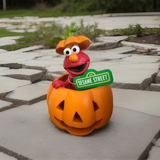 Sesame Street Halloween Pumpkin ELMO Figurine NWT - NEW FOR 2025 Fast Shipping