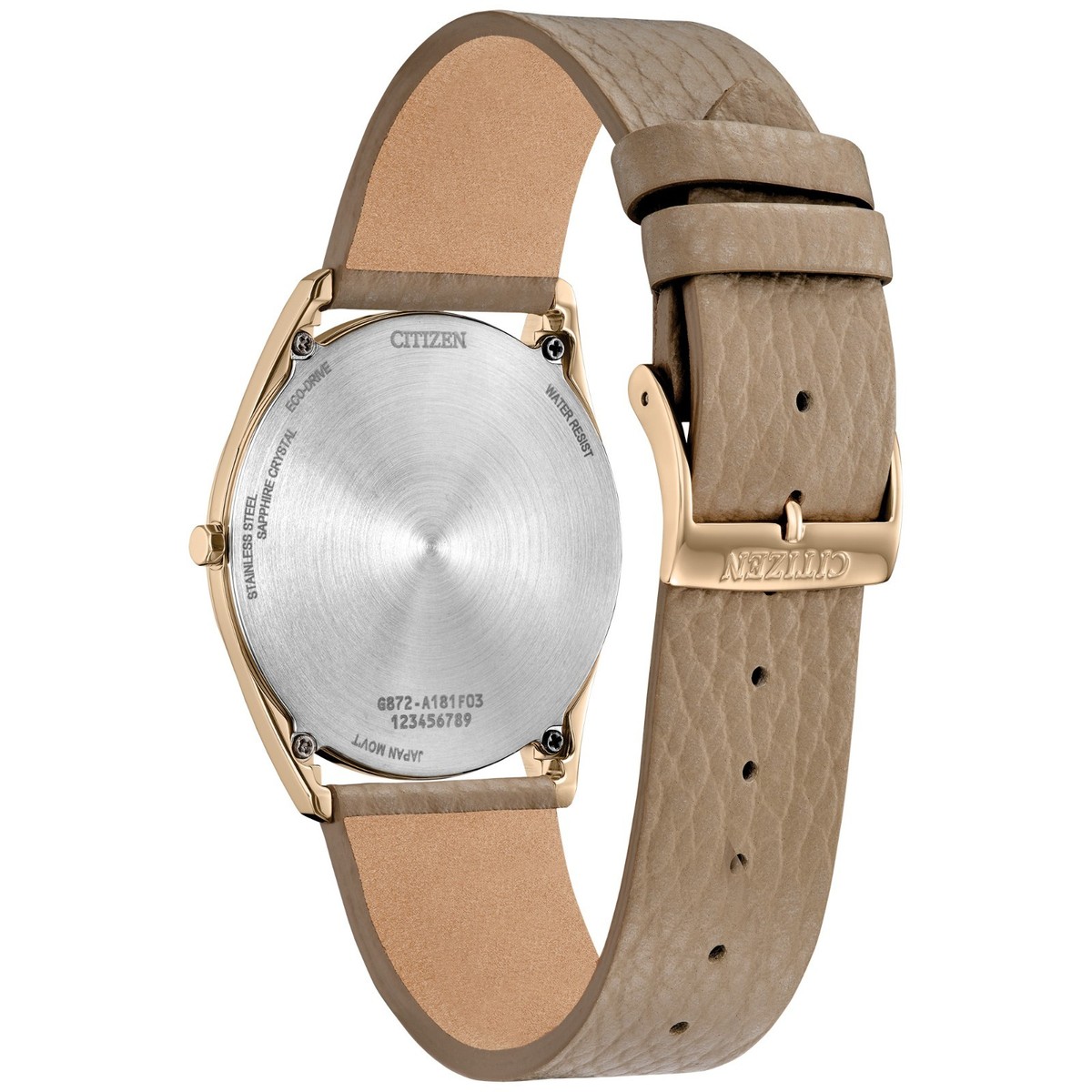 Citizen Men's Sapphire Crystal Solar Eco-Drive Beige Watch 38 MM