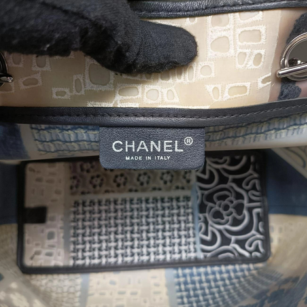 Used CHANEL Patchwork Rubber Multicolor Fabric Vi… - image 10