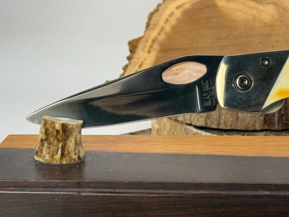 Bloqueo de revestimiento de una sola hoja Bear MGC con mango de ciervo de hoja azulada--2576,25 Foto 4 de 4