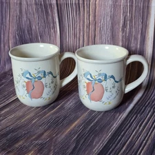 Lot of 2 International China Co Tableworks Marmalade Mugs Vintage Geese Apple