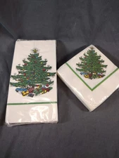Rare Cuthbertson Original Christmas Tree Sealed Paper Napkin Service Vintage Set