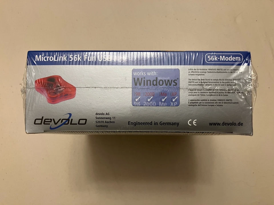 Devolo 1047 MicroLink 56k Fun USB Modem Rot in OVP eingeschweißt ungeöffnet - Bild 4 von 4