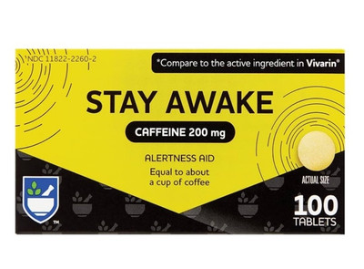 Rite Aid Stay Awake Tablets Caffeine, 200 mg - 100 Tablets | Caffeine Pills
