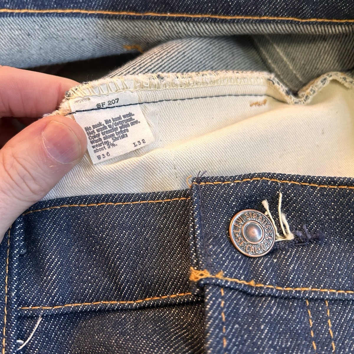 Vintage Levi's 646 Orange Tab Jeans 70s USA Made Talon 42