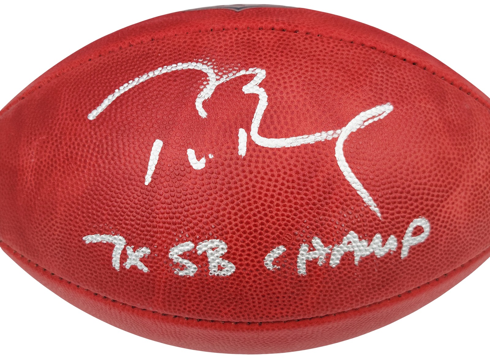 Tom Brady Auto Official NFL Leather Football Patriots 7x SB Champ Fanatics Holo view 3
