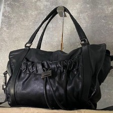 BURBERRY Leather 2Way Handbag Black Vintage Rare PRORSUM Classic Authentic