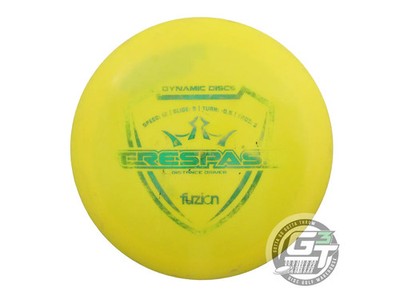 USED Dynamic Discs Fuzion Trespass 171g Yellow Green Foil Distance Driver Disc