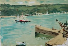 Georges Briatta: The Trieux Seen From Georges, Original Lithograph, 1983