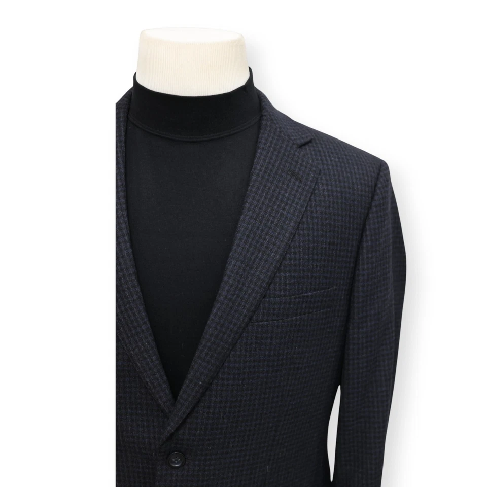 PRONTO UOMO PLATINUM mens blue black WOOL sport coat jacket blazer SLIM FIT 42 L - Image 3 of 4