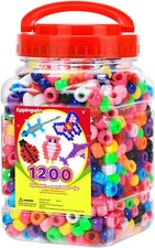 Eppingwin 1200pcs Pony Beads for Bracelets, Classic Colors Medium,