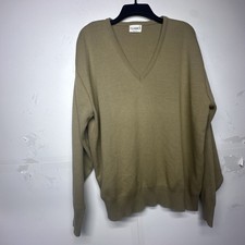 Men  s CLASSICS Sweater XL Tan V-Neck Pullover Casual Knit Top