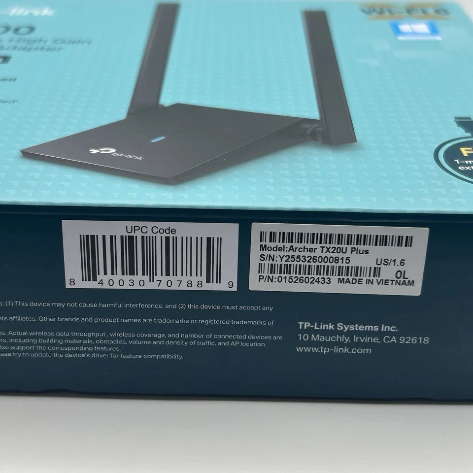 TP-Link Archer TX20U Plus AX1800 USB Wi-Fi 6 Adapter – Open Box - Image 3 of 4