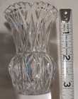 2 Vintage Cut Lead Crystal Faceted Design Glass Toothpick Holder Sawtooth Edge — photo 4