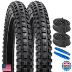 YUNSCM 2-Pack 20" Bike Tires 20x2.25 & Tubes Schrader Valve Mountain Bicycle