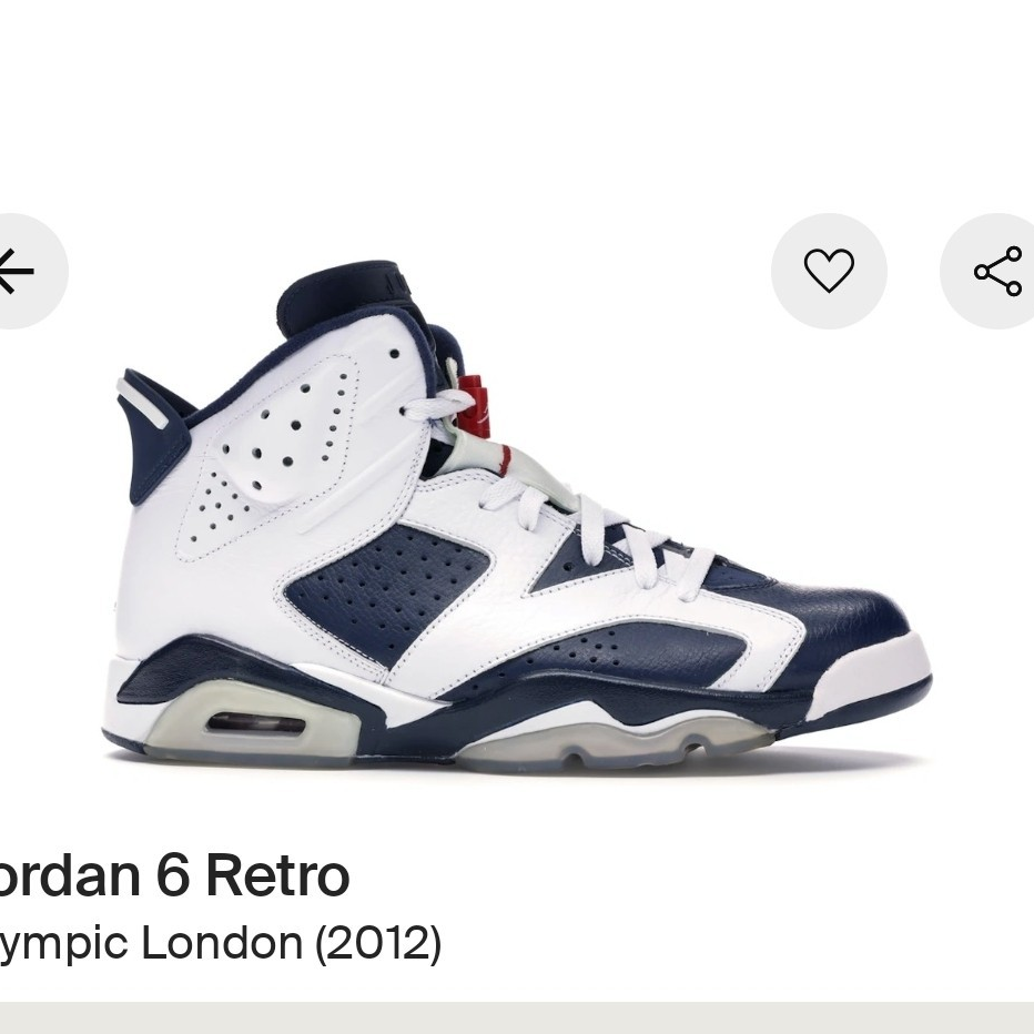 Size 12 Jordan 6 Retro Olympic London Men's High-Top Sneakers | eBay