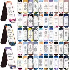 Bible Verse Magnetic Bookmarks, 50 Pcs Inspirational Scripture Christian Book Ma