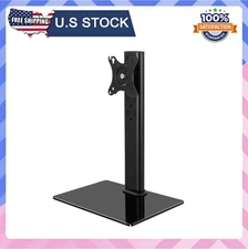Single Computer Monitor Stand Free Standing Desk Vesa Mount for 13 inch to 32