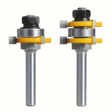 2PCS T-Slot Router Bits Set - 1/2'' & 1/4'' & 8mm Shank for Mortise/Tenon Joiner