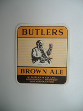 MINT W BUTLER WOVERHAMPTON BROWN ALE BREWERY BEER BOTTLE LABEL