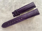 19mm/16mm Genuine Real Purple Ostrich Leather Padded Watch Strap Band