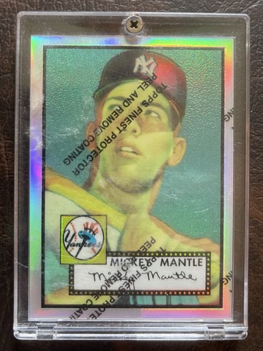 1996 Topps Mickey Mantle Commemorative 1952 Topps Finest Refractor Rookie