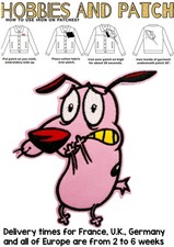 patch Courage the Cowardly dog iron on toppa termoadesiva leone cane fifone pink