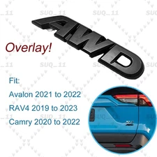 3D Tailgate Matte Blackout AWD Emblem Overlay Badge Decal For Avalon Camry Rav4