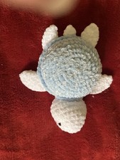 6  Baby Blue Handmade Crochet Turtle Children Safe Embroidered Eyes