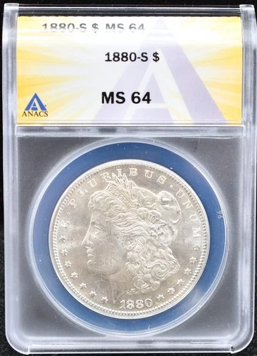 1880-S Morgan Dollar ANACS MS 64 #26MAR002