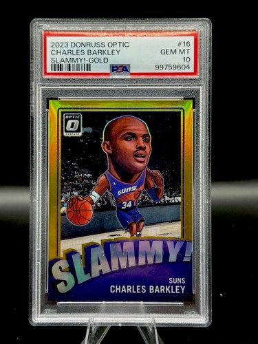 Charles Barkley 2023 Donruss Optic Slammy! Gold 04/10 PSA 10 GEM MT