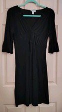 Loft Black Size 4 Polyester Short Sleeve Dress
