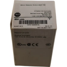NEW Allen Bradley 800T-H2A Ser. T 30mm Selector Switch,2 Position Selector Switc