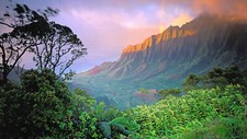 Landscape cliff forest hawaii mountains Custom Gaming Mat Desk