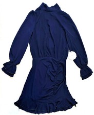 Outrageous Fortune High Neck Ruched Front Mini Dress, Navy, US 2 MSRP $56.00