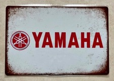 YAMAHA INSEGNA METALLO UOMO GROTTA BAR PUB MOTO GARAGE OFFICINA MOTO 20x30cm