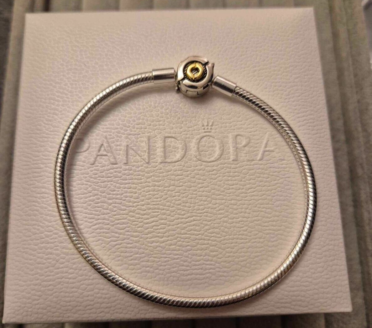 Pandora 925 Silver Snake Chain Bracelet 20cm with Gift Box-image
