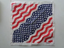 Patriotic Scarf Bandana Red White Blue Flag Stars + Stripes Some Rhinestones