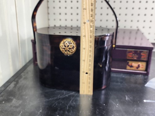 1950's-1960's Willardy Faux Tortoise Shell Lucite Purse Handbag For Repairs - Picture 8 of 24